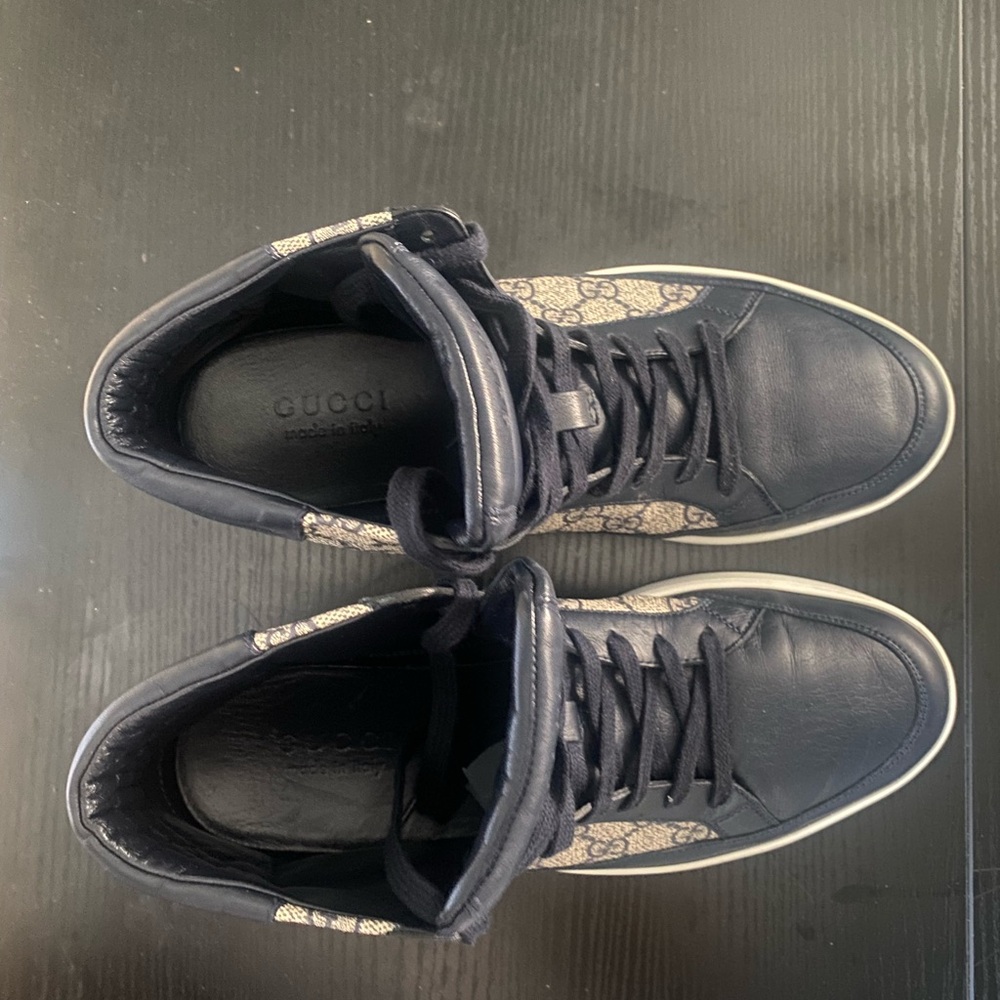 Gucci Black Leather High-Top Sneakers - Picture 4 of 5